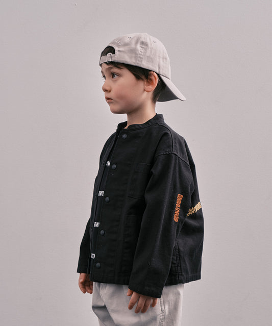 Back Satin Graffiti Bandcollar Jacket