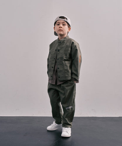 Back Satin Graffiti Bandcollar Jacket