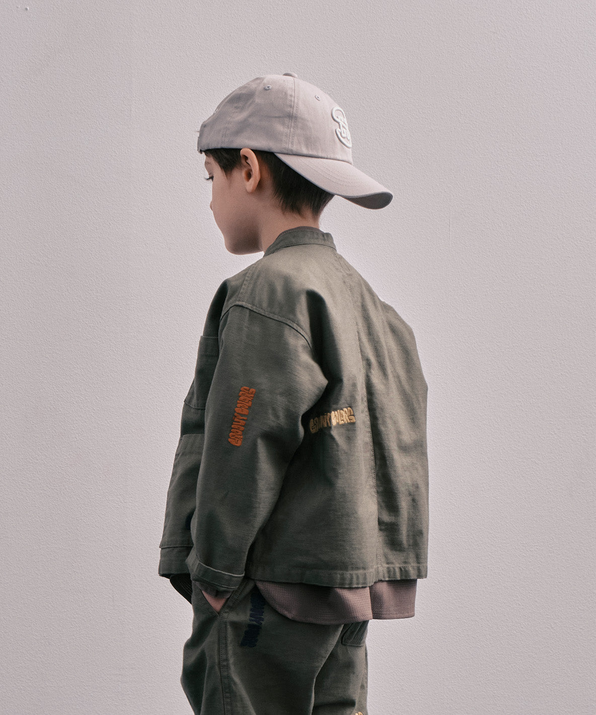 Back Satin Graffiti Bandcollar Jacket