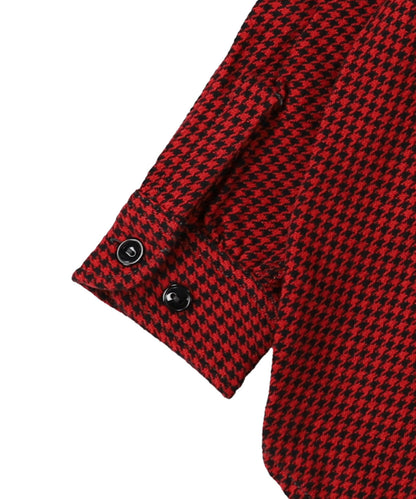 Houndstooth Collarless Shirt