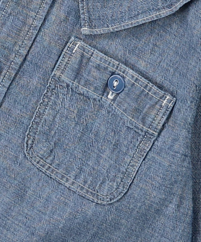 Dungaree Frilled-Collar Shirt