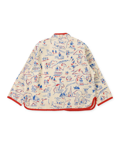 Stretchy Corduroy Full-pattern Printed Jacket