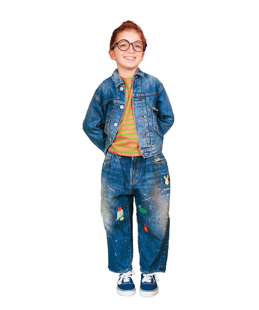 12oz Denim Embroidered Pants