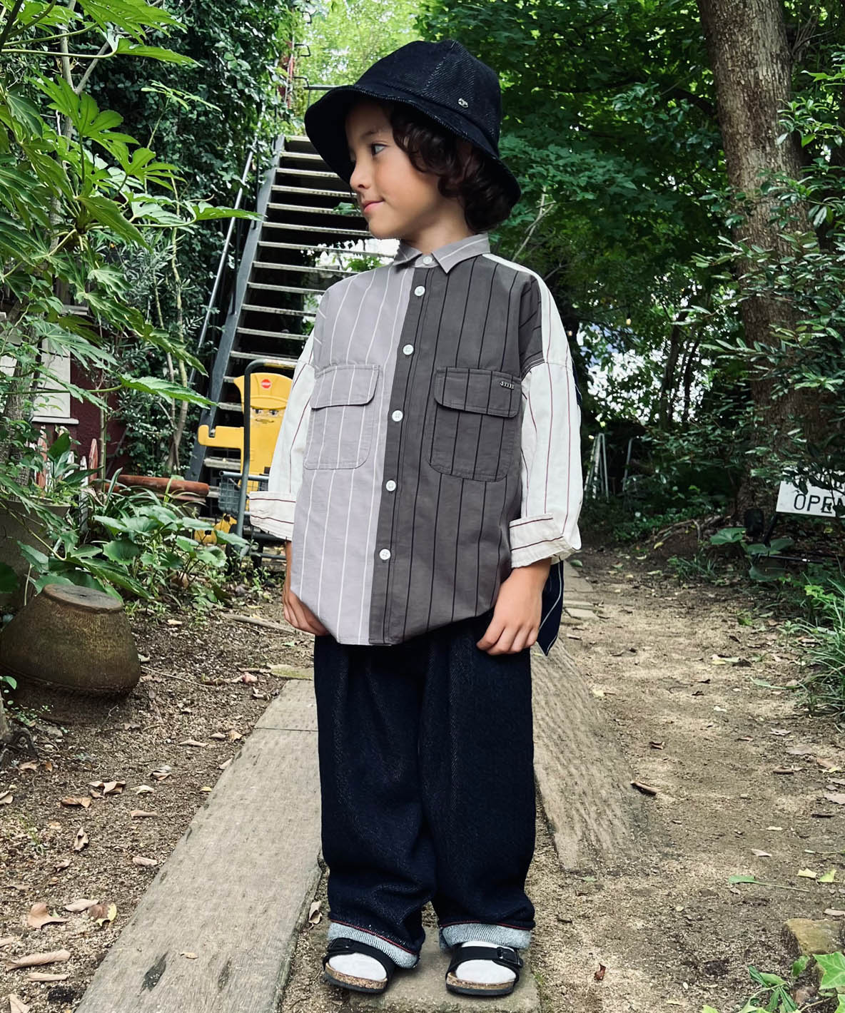 Cotton and Linen Weather Striped Shirt