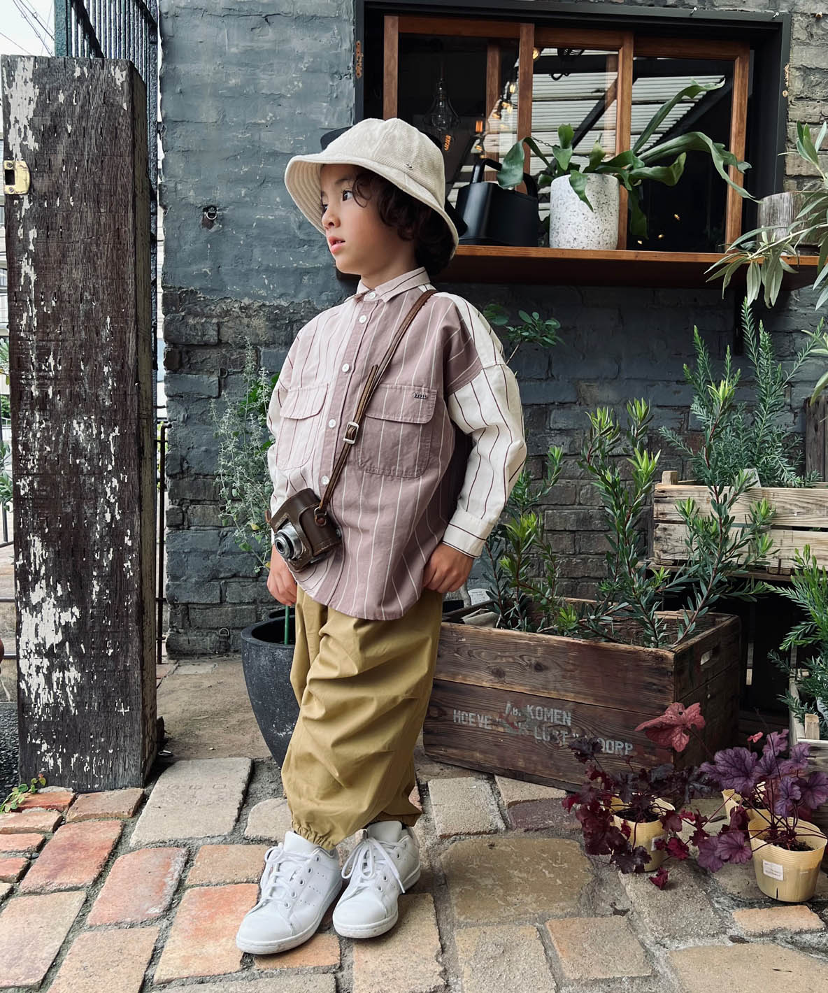 Cotton and Linen Weather Striped Shirt