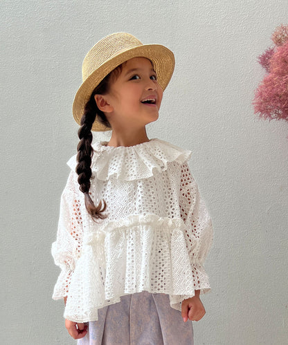 Cutwork Lacy Smocked Blouse