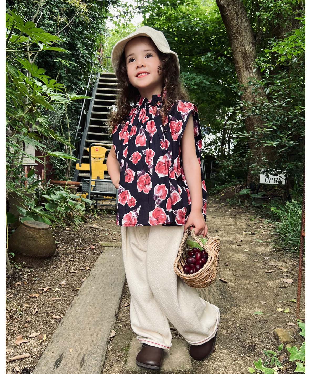 Flower Printed Gathered Pullover