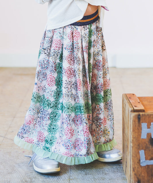 Antique Yo-yo Printed Skirt