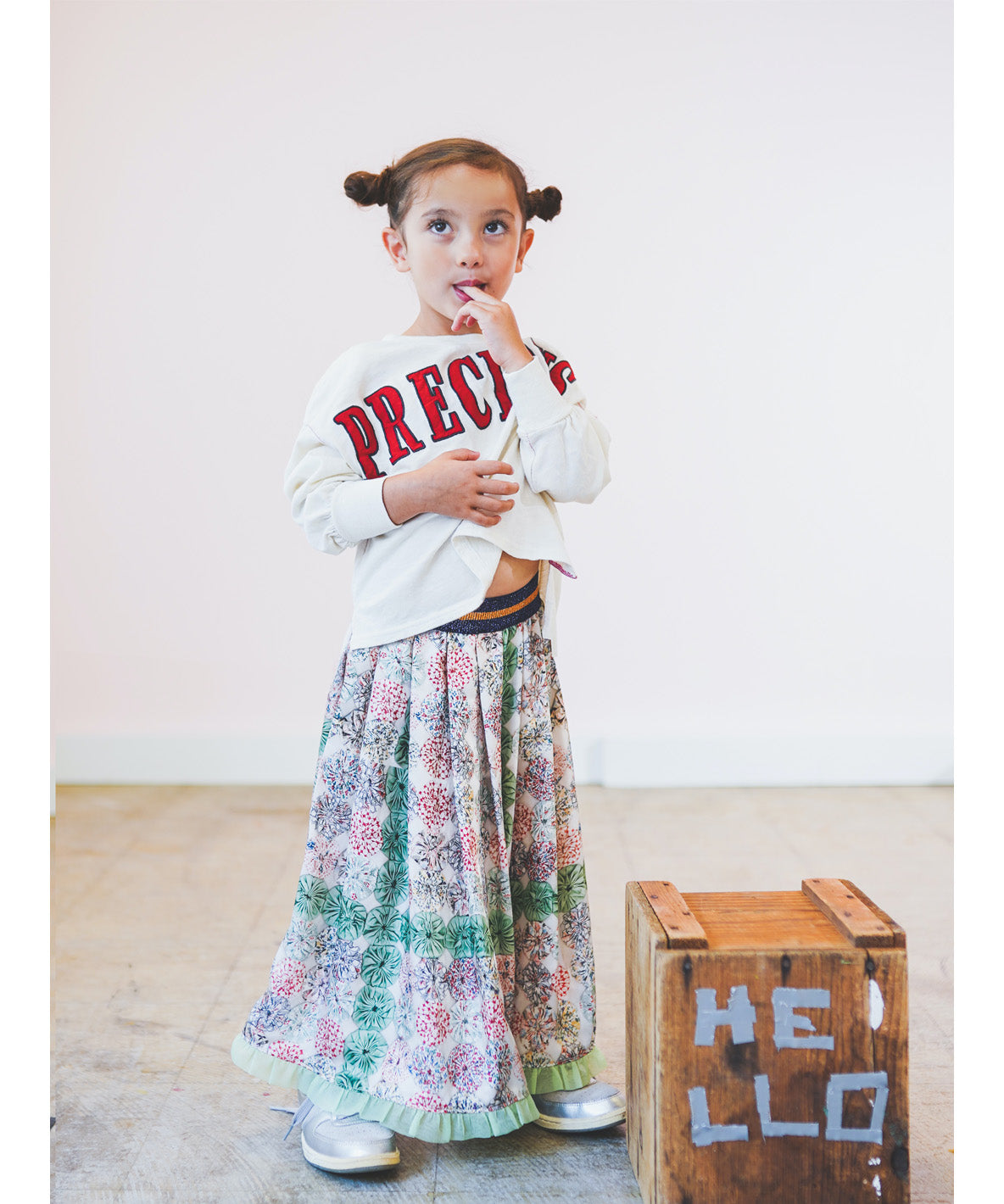 Antique Yo-yo Printed Skirt